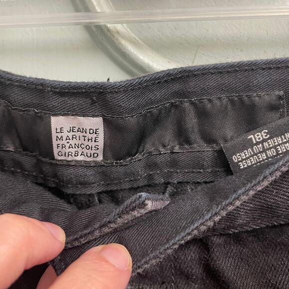 Vtg Y2K Marithe Francois Girbaud 38 L Black Gothic Baggy Jeans Streetwear Skate - Picture 4 of 5